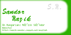 sandor mazik business card